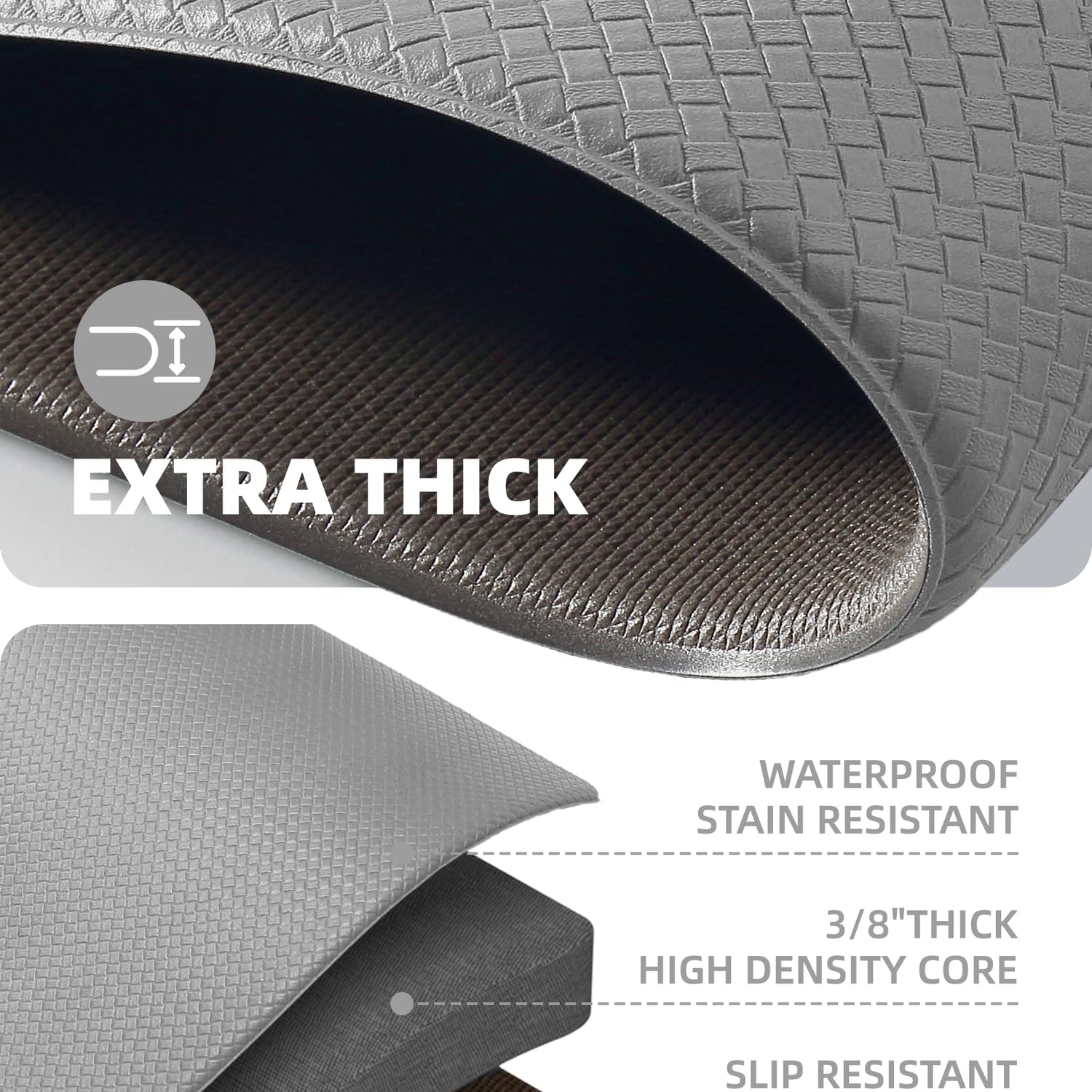 Color&Geometry Kitchen Rugs, Kitchen Rug Set 2 Piece Kitchen Runner Rug Kitchen Floor Mat, Cushioned Anti Fatigue Kitchen Mat Non Skid Waterproof Color&Geometry