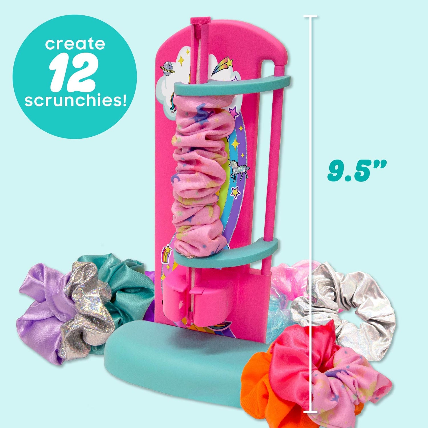 Just My Style D.I.Y. Scrunchie Maker by Horizon Group USA, Design Your Own Colorful Satin Scrunchies Hair Bands, Easy-to-Use Tool & Gemstones Just My Style