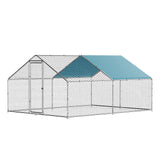 LOVMOR Large Chicken Coop Metal Chicken Run for 10 Chickens,Walk-in Poultry Cage for Yard with Waterproof and Anti-UV Cover Lockable Door LOVMOR
