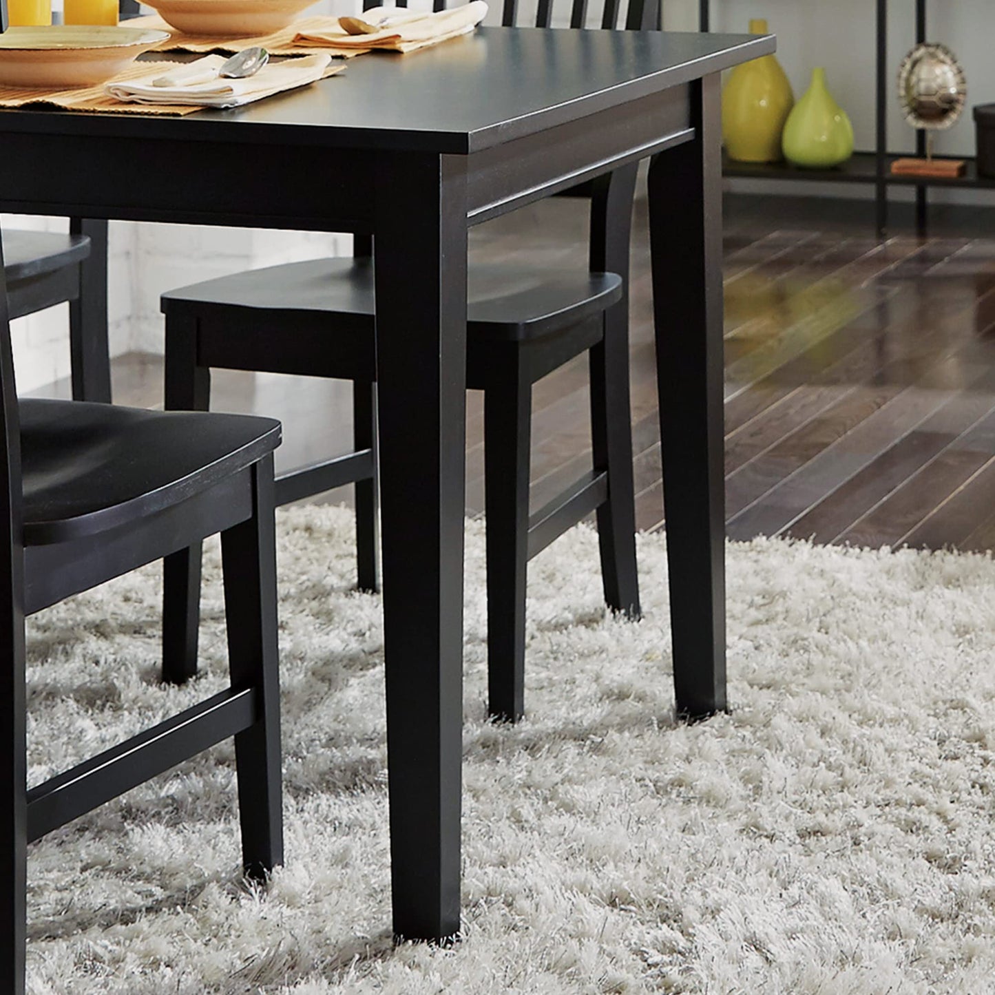 Arts and Crafts Black Rectangular Dining Table by Home Styles - WoodArtSupply