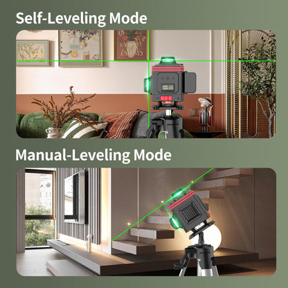 16 Lines Laser Level 4x360° Self Leveling Green Laser Level， 4D Green Cross Line for Construction and Picture Hanging，Laser measurement calibration - WoodArtSupply