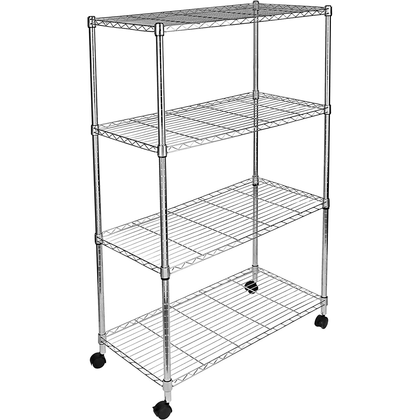 YSSOA 4-Tier Heavy Duty Storage Shelving Unit 1000Lb Capacity,Chrome,35.43" D x 17.72" W x 61.02" H inch - WoodArtSupply