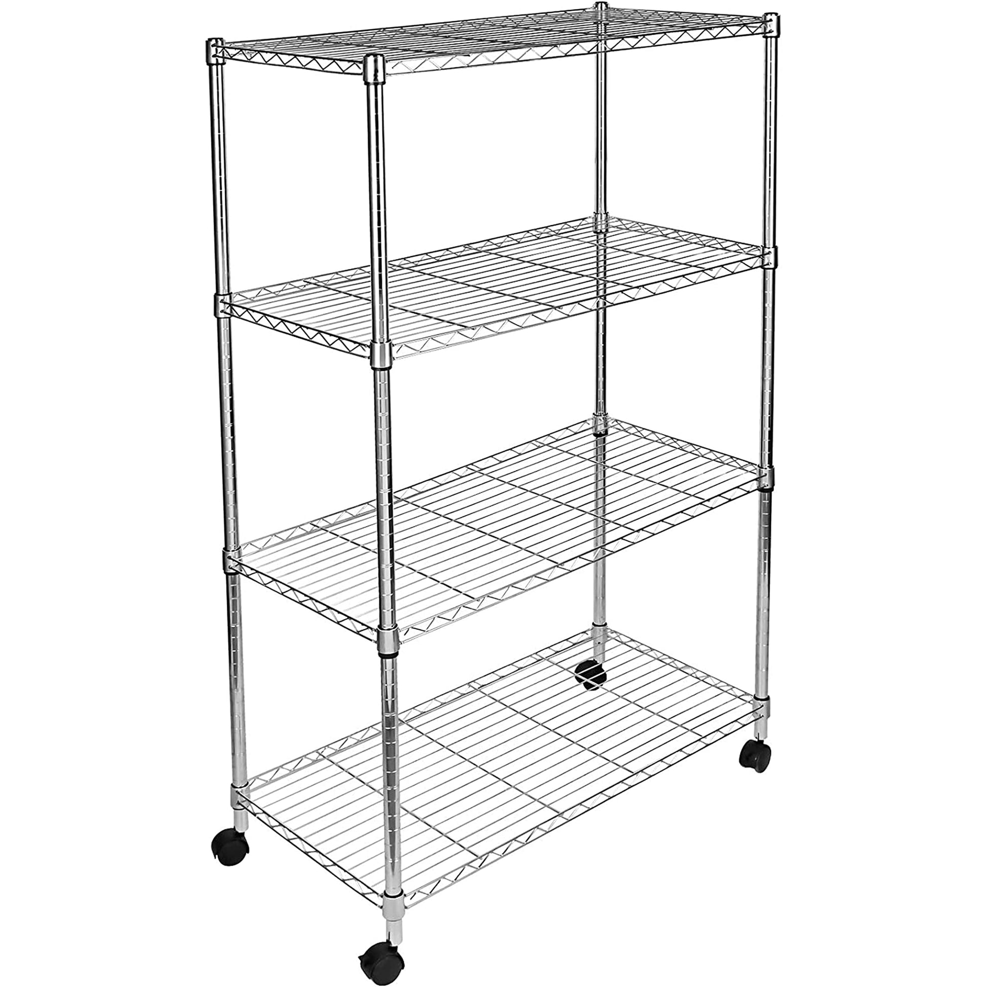 YSSOA 4-Tier Heavy Duty Storage Shelving Unit 1000Lb Capacity,Chrome,35.43" D x 17.72" W x 61.02" H inch - WoodArtSupply