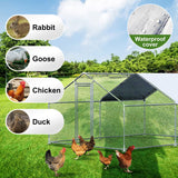 Chicken Coop Large Metal Chicken House Chicken Pen Outdoor for More Than Chickens Poultry Cage with Waterproof Cover for Rabbits Duck Walk-in Chicken CHIKENCOOP