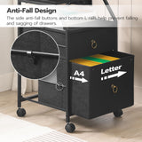 HOOBRO 2-Drawer Mobile File Cabinet, Filing Cabinet with Charging Station, Rolling Printer Stand with Open Storage Shelf, fits A4/Letter-Size for HOOBRO