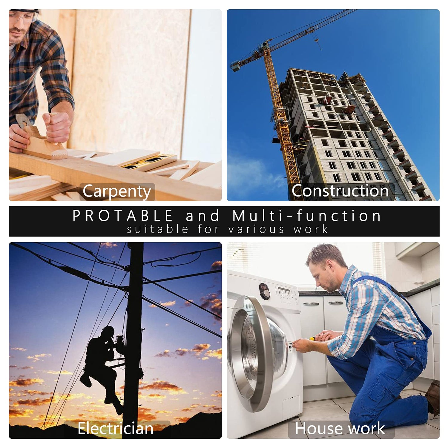 FASITE Tool Pouch Belt, 8-POCKET Professional Small Electrical Maintenance Work Pouch Bag, Technician's Tool Holder Work Organizer with Adjustable FASITE