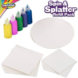 Creative Kids Spin & Paint Refill Pack - 8 x Large Cards - 8 x Small Cards - 4 x Round Cards - 5 Bottles of Colored Paint Creative Kids