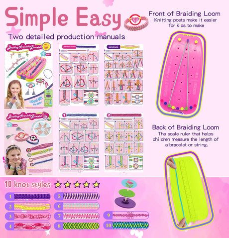 Friendship Girls Bracelet Making Kit - DIY Bracelet Kits Kids Toys Girls Gifts Ideas Ages 6 7 8 9 10 11 12 Year Old Birthday Present for Teen Girl COO&KOO