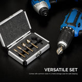 NEIKO 10218A Countersink Drill Bit Set for Wood and Metal, 1/4” Tri-Flat Shank, 5 Piece Countersink Bits, M2 High Speed Steel NEIKO