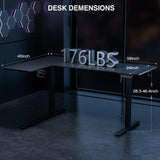 Acrolix 59" Reversiable L-Shaped Electric Standing Desk Adjustable Height Gaming Stand Up Corner Desk Sit Stand Home Office Computer Desk with Splice Acrolix