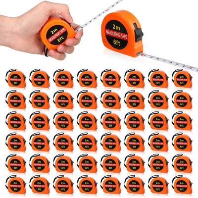 Copkim 50 Pcs Small Tape Measure Keychain Mini Measuring Tape Retractable 6ft 2m, Metric and Inch, Lot Bundle Retractable Handy Pocket Tape Mini