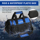 WORKPRO 16-inch Wide Mouth Tool Bag with Water Proof Molded Base WORKPRO