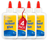 1InTheOffice White Glue Bottles, Washable School Glue White, No-Run 4 oz. 4/Pack 1InTheOffice