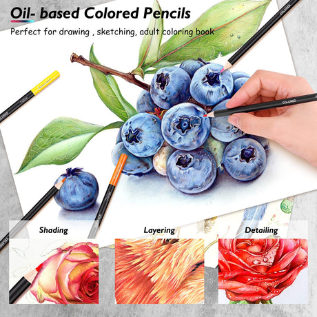 Soucolor 73 Art Supplies for Adults Kids, Art Kit Drawing Supplies Sketching Pencils Coloring Set with Sketchbook, Coloring Book, Charcoal Metallic Soucolor