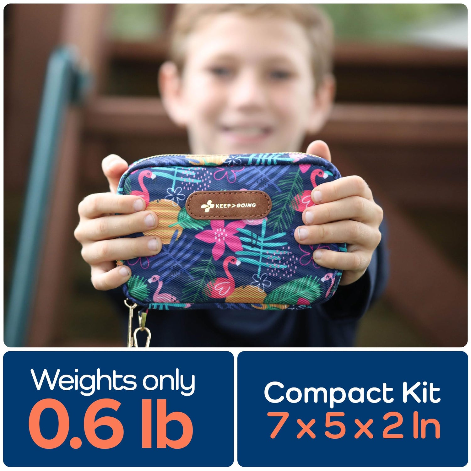 KEEP>GOING KeepGoing Travel First Aid Kit for Kids – 130 Pc. Small First Aid Kit for Car, Home, Purse, Diaper Bag & Backpack with Latex-Free Bandages KEEP>GOING