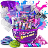 GirlZone Egg Surprise Galaxy Slime Kit for Girls, 41 Pieces to Make Glow in The Dark Slime, Slime with Glitter Add Ins, Christmas Gifts for Girls GirlZone