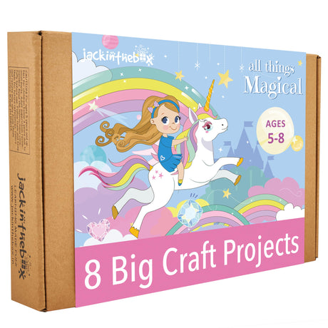 jackinthebox Unicorn Crafts for Kids Ages 5-8, 8-in-1 Unicorn Gifts for Girls, Unicorn Craft Kit, Unicorn Toys, Unicorn Arts and Crafts for Girls jackinthebox