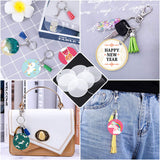 Audab 120pcs Acrylic Keychain Blanks for Vinyl Kit Including 30pcs Clear Acrylic Blanks, 30pcs Keychain Tassels, 30pcs Key Rings and 30pcs Jump Rings Audab