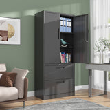 SISESOL Metal Storage Cabinet with Drawers, 71" File Cabinets for Home Office, Locking Steel Storage Cabinet with Doors and Shelves for Home, Office, SISESOL