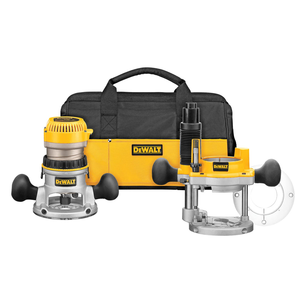 DEWALT Router, Fixed and Plunge Base Kit, Soft Start, 12-Amp, 24,000 RPM, Variable Speed Trigger, Corded (DW618PKB) DEWALT