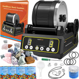 Large 2.5LB Professional Rock Tumbler Kit, 3-Speed Motor & 9-Day Timer, Rubber Barrel, Quiet Rotary Stone Polisher with 6 Belts, Rough Gemstones, 4 KoolStone