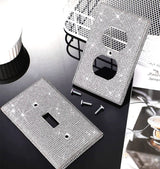 4 Pack Silver Shiny Rhinestones Wall Plates Bling Light Switch Cover Plate Crystal Decorative Diamond Outlet Covers Durable Switch Covers Decor for DOPHZEEY