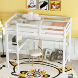 Bellemave Twin Loft Bed with Desk - Stylish Wooden Frame in White for Kids Bellemave