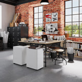 YITAHOME 3-Drawer Metal Filing Drawers with Keys, Compact Slim Portable File Pre-Built Office Storage Cabinet for A4/Letter/Legal (White) YITAHOME