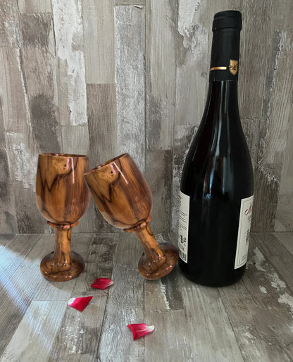 collectiblesBuy Vintage Wooden Wine Goblet Handmade Wood Toasting Glass Kitchen & Bar Accessories Wooden Glasses Set Of 2 for toast - WoodArtSupply