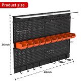 Ultrawall Black Pegboard Wall Organizer, 48X 36 inch for Garage Storage with Hooks, Storage Bins, Tool Panel Organizer Ultrawall