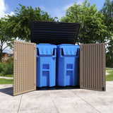 ADDOK Horizontal Large Outdoor Storage Sheds, Resin Patio Outdoor Storage Cabinet for Patio Furniture,Grill, Pool Toys and Gardening Tools. ADDOK