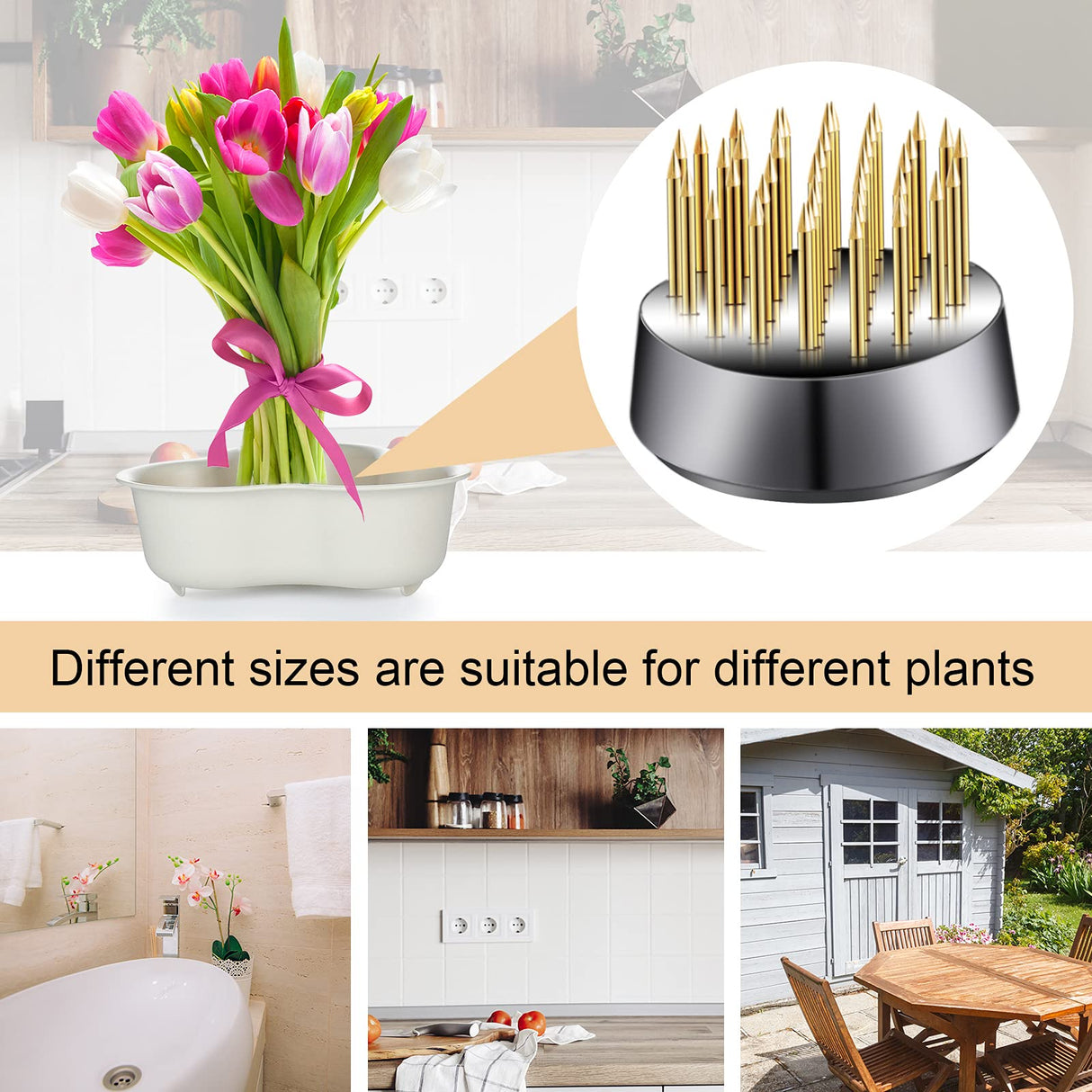 12 Pieces Flower Frog Holder Floral Round Flower Arranger Fixed Flower Pin Holder Tool Floral Arrangement Pin Holder Japanese Flower Holder for Geiserailie