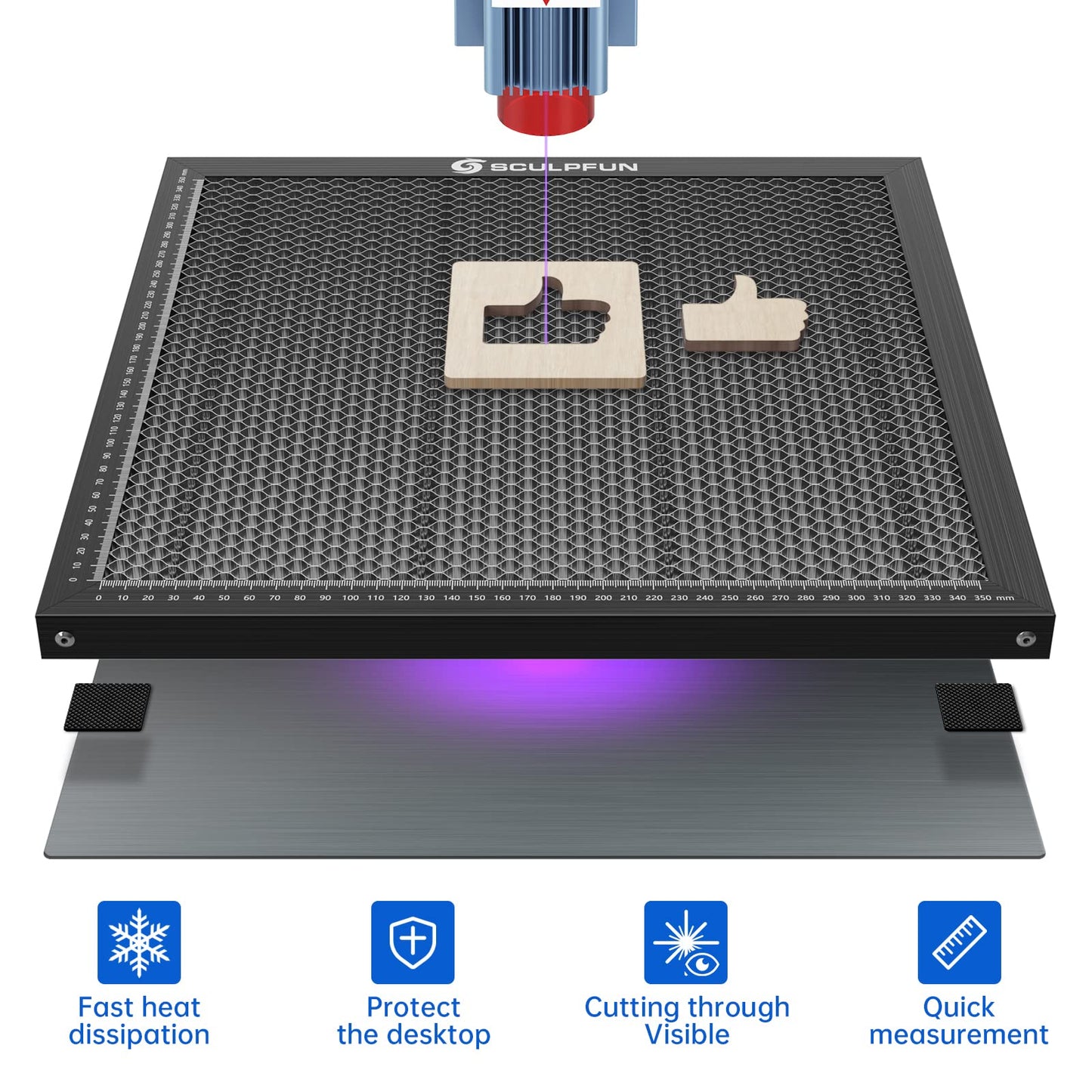 SCULPFUN Honeycomb Working Table 400x400x22mm, Honeycomb Laser Bed for CO2 or Diode Laser Engraver and Cutting Machine, Laser Engraver Accessories, - WoodArtSupply