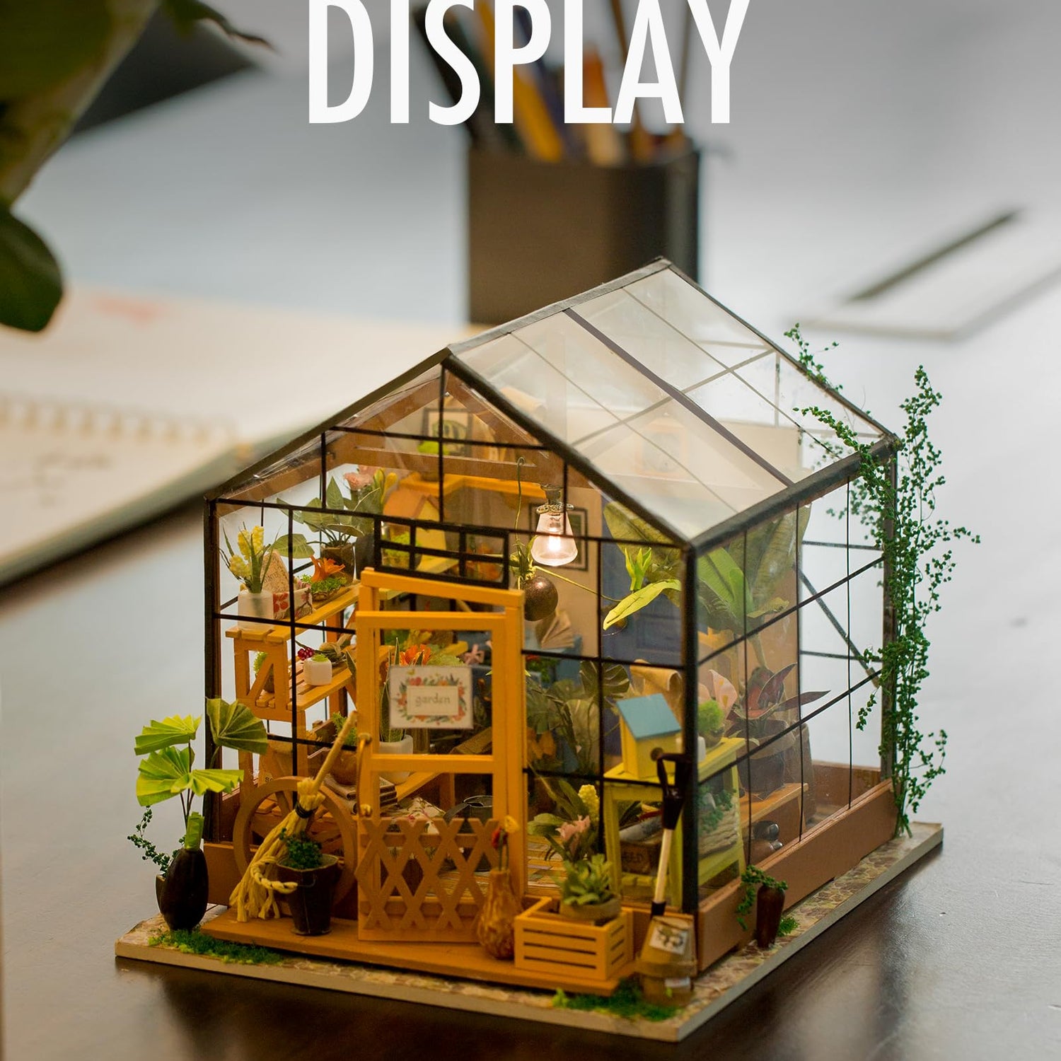 Rolife DIY Miniature House Kit Greenhouse, Tiny for Adults to Build, Mini House Making Kit with Furnitures, Halloween/Christmas Decorations/Gifts for Rolife