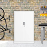 JINKUR Metal Storage Cabinet with Locking Doors and 3 Adjustable Shelves, 53.5-Inch Lockable Storage Cabinets for Home Office Garage Kitchen Pantry JINKUR