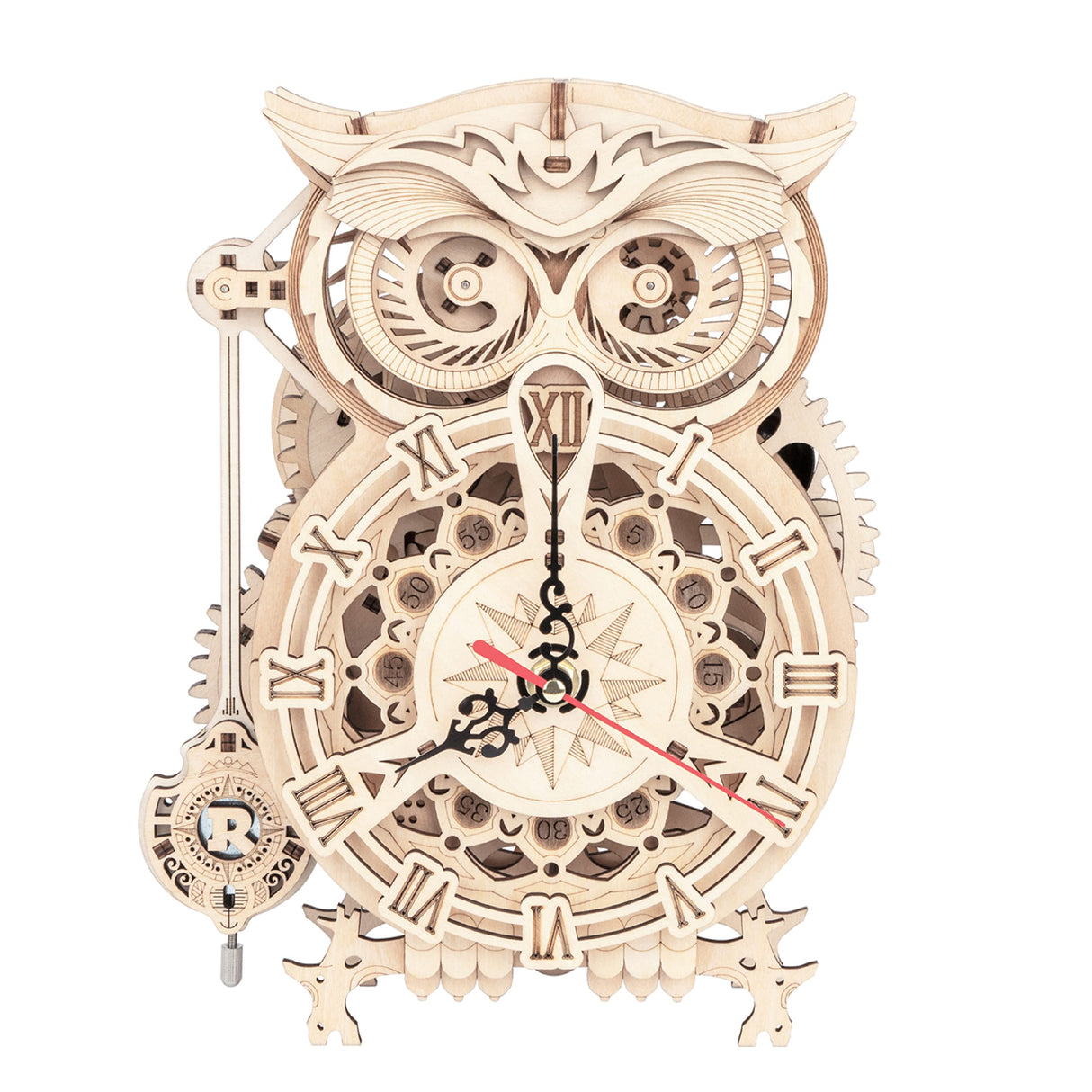 RoWood 3D Puzzles for Adults, Wooden Model Kits for Adults to Build, Birthday Gift for Adults & Teens (161 PCS)- Owl Clock RoWood