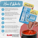 Slobproof Refillable Touch-Up Paint Pen 2 in 1 Pack and Replacement Brush Tips 5 in 1 Pack Bundle- Precision Small Paint Brushes for Touch-Ups on Slobproof