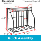 BIRDROCK HOME Garage Bike Storage & Stand | Holds 4 bicycles | Garage Organizer & Sports Storage Station | Black BIRDROCK HOME