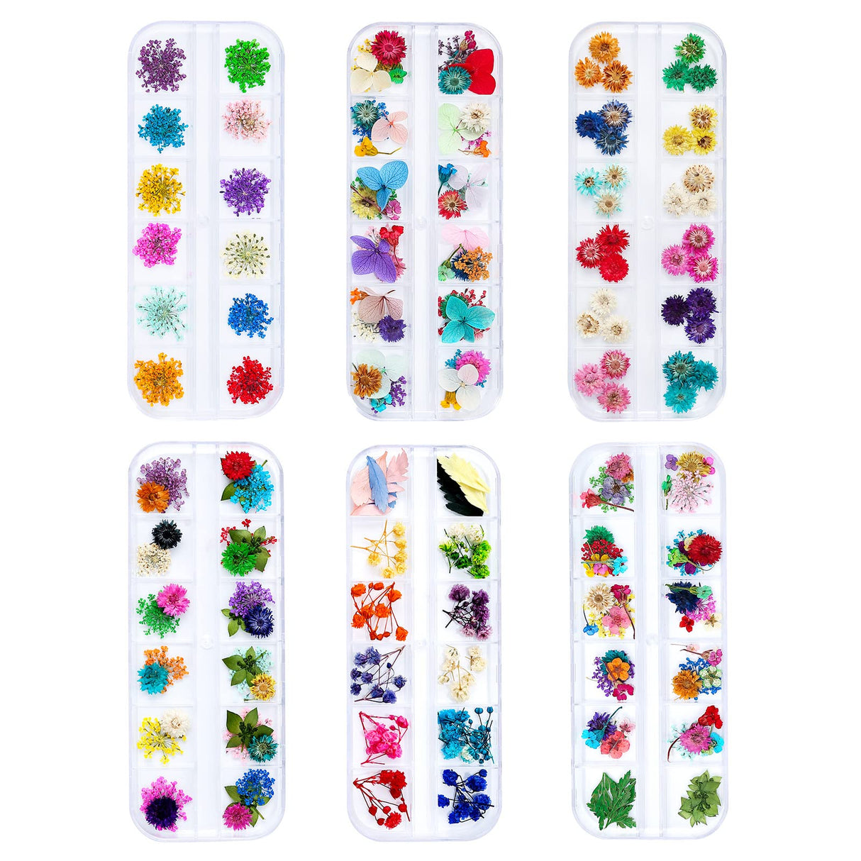 iFancer Dried Flowers for Resin Craft Nail Art Mix Small Mini Dry Flowers (Pack of 6 Boxes, About 260 PCS) iFancer