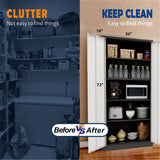 Yizosh Metal Storage Cabinet with Lock - 72" Garage Storage Cabinet with 2 Locking Doors and 4 Adjustable Shelves, Gray White Steel Lockable File Yizosh