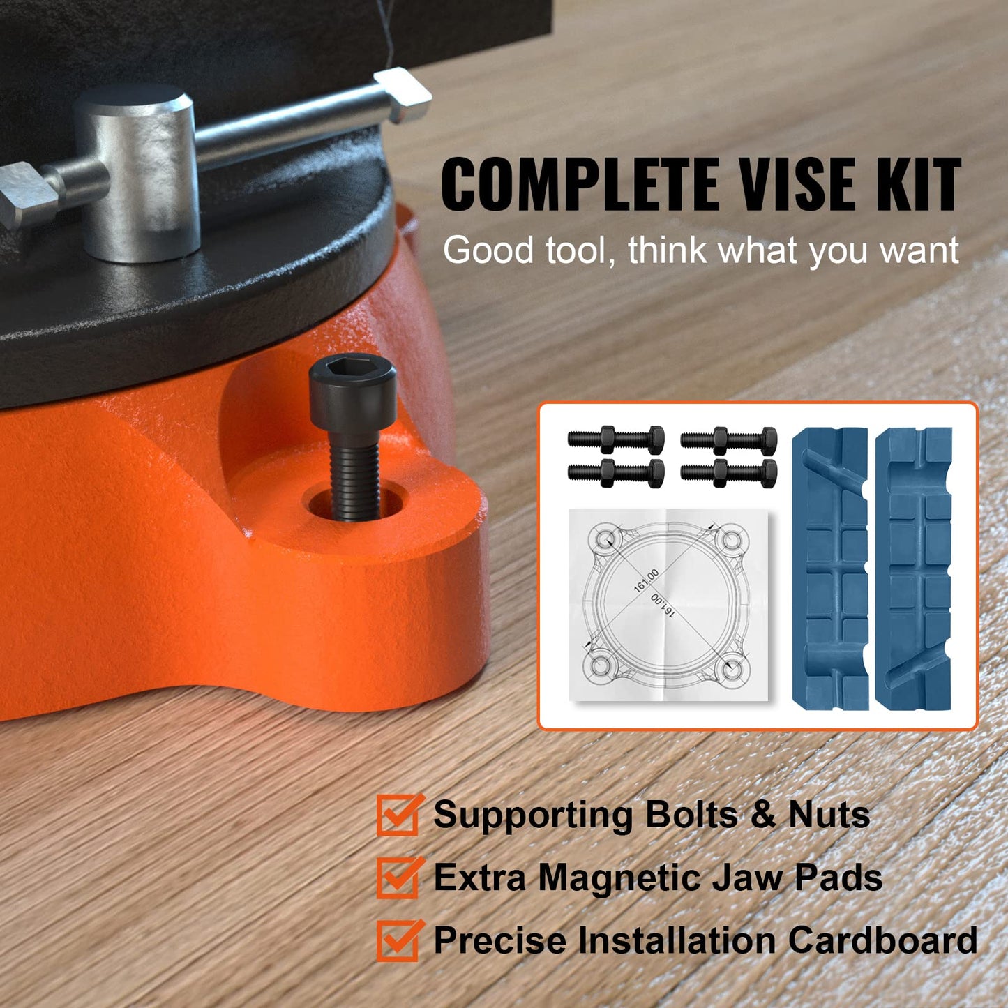 VEVOR Bench Vise, 6-inch Jaw Width 5.9-inch Jaw Opening, 360-Degree Swivel Locking Base Multipurpose Vise w/Anvil, Heavy Duty Ductile Iron Workbench - WoodArtSupply