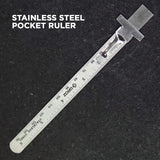 Groz 6-inch Pocket Ruler | Stainless Steel | Imperial & Metric Graduations (01337) Groz