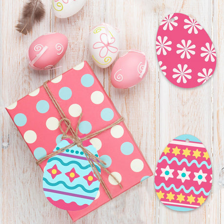 50 PCS Easter Egg Wooden Cutouts Unfinished Egg Wood Slices Easter DIY Hanging Ornaments Gift Tags with Hemp Rope for Painting Craft Project Easter peony man