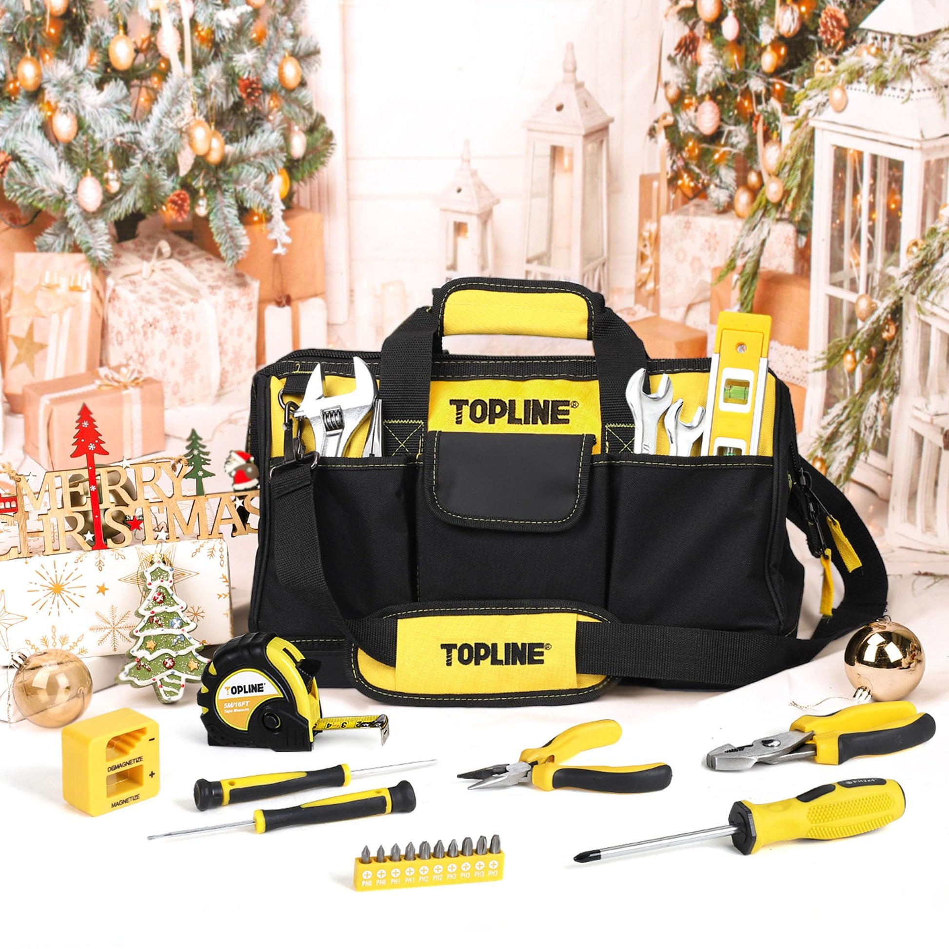 TOPLINE 467-Piece Household Home Tool Sets for Mechanics, 16-Inch Tool Bag with Heavy Duty Home Tool Kit Included, Tool Sets for Men, Tool Kits for - WoodArtSupply