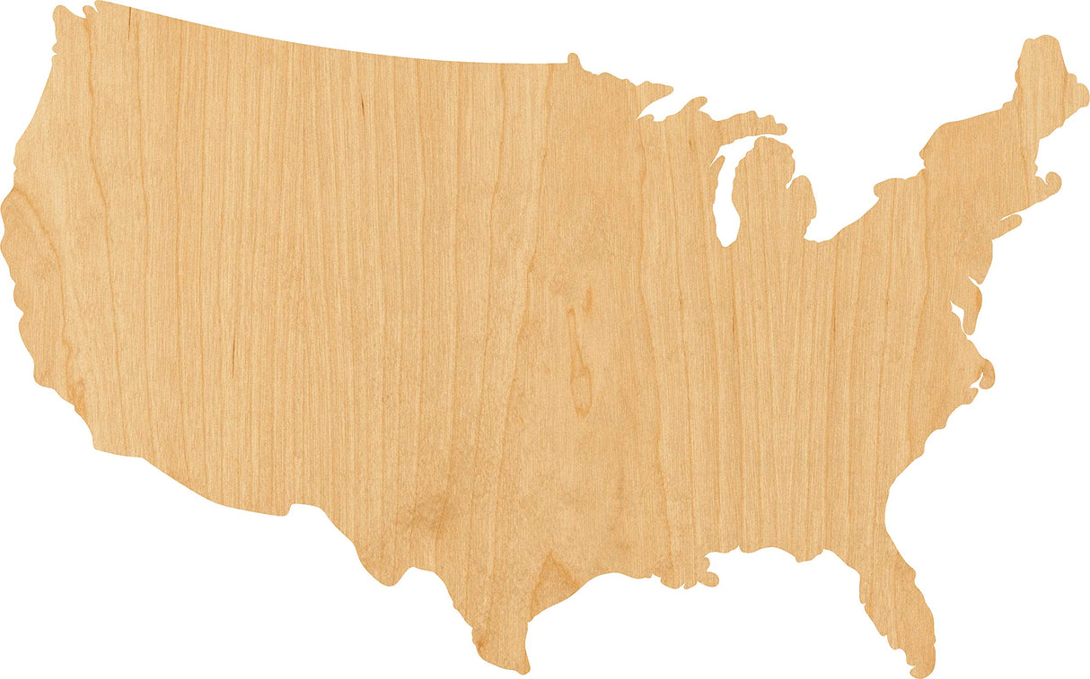 United States Laser Cut Out Wood Shape Craft Supply - 4 Inch Generic