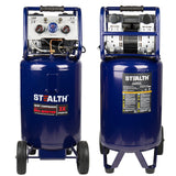 Stealth 20 Gallon Ultra Quiet Air Compressor,1.8 HP Oil-Free Peak 150 PSI 68 Decibel Air Compressor,5.5 CFM @ 40 PSI 5 CFM @ 90 PSI Silent Portable Stealth