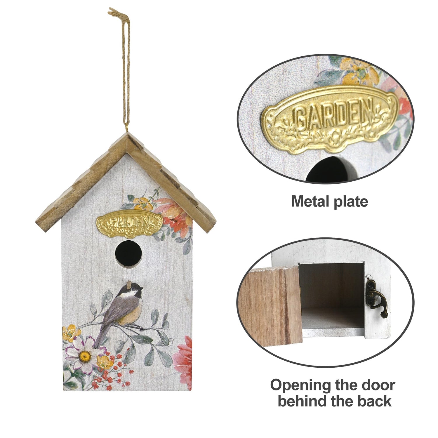 Z² BellaDecor Wooden Humming Bird Houses for Outside Birdhouses for Outdoors Hanging Bird House Unique Bird Nest for Garden Patio Yard Lawn Backyard Z² BellaDecor