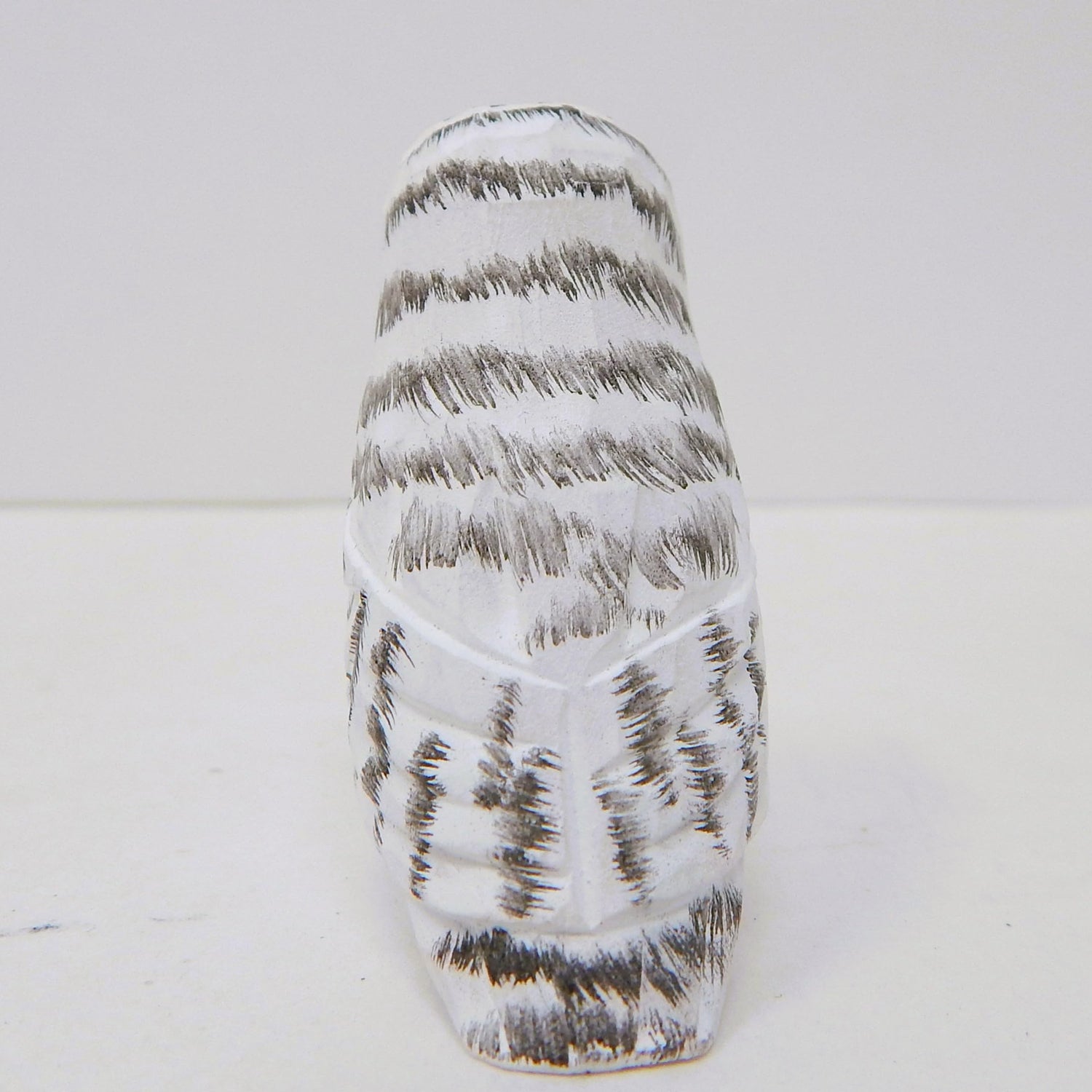 Snowy White Owl Wood Ornament Hanging Animal Figurine Handmade Carved Decoration Selsela