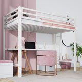 SHA CERLIN Heavy Duty Twin Loft Bed Frame with Removable Stairs and Full-Length Guardrail SHA CERLIN
