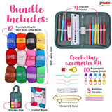 J MARK Acrylic Crochet Kit for Beginners – Premium Crochet Starter Kit for Adults Bundle J MARK